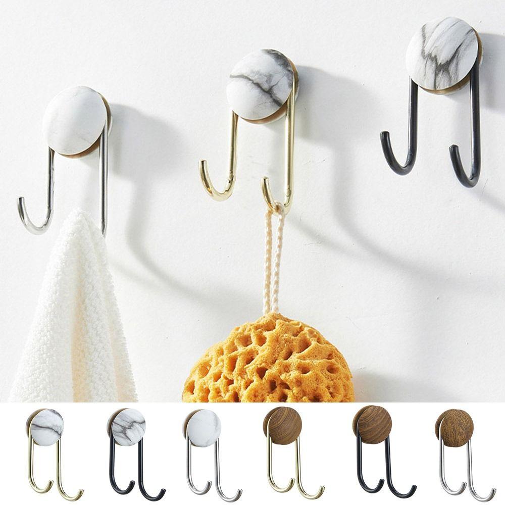 

Self Adhesive Stainless Steel Wood Grain Hook Black/Gold/Silver Sticky Hook Key