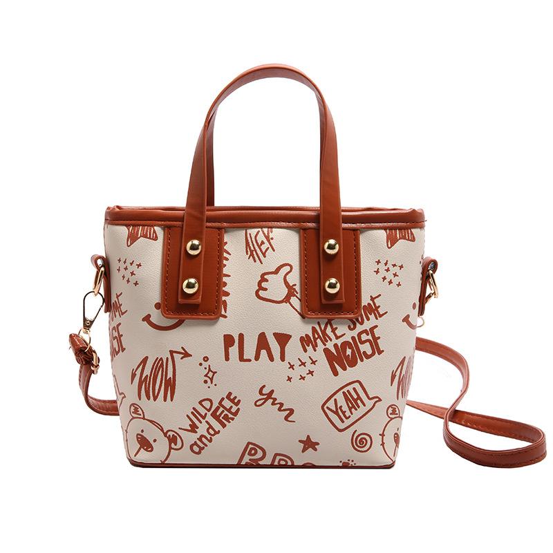 Cartoon Cute Small Bag Women's 2025 New Trendy Fashion Versatile Messenger Bag Commuting To Work Portable Bucket Bag