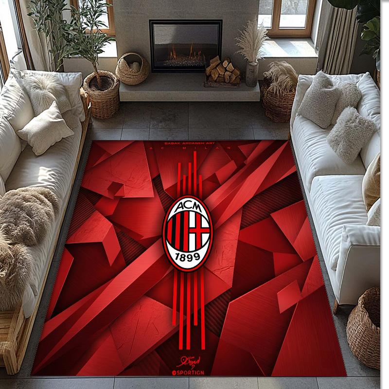 AC Milan Printed Flannel Area Rug Non Slip Soft Polyester Floor Carpet Indoor Decor Mat for Bedroom Living Room Sofa Game Room Home Decoration