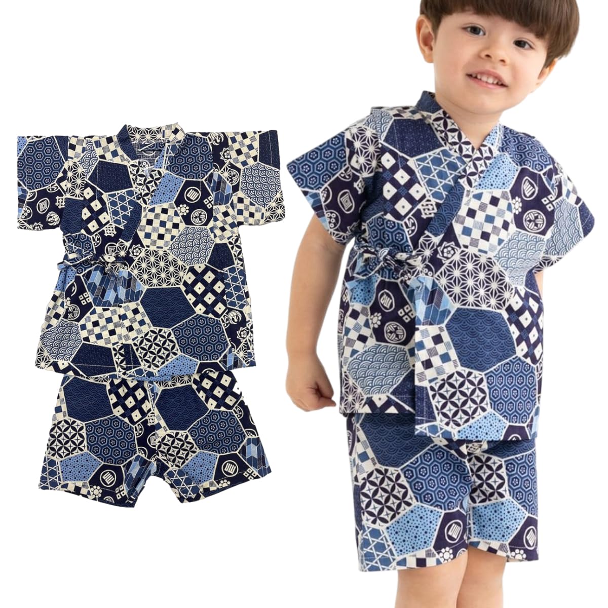 

ZAIDEA Джинбей Пижама для Малыша Сделано из Хлопка Размеры и Идеально для и Юката Темно-синий с Семья Мальчики, Япония, Пижама, 100, 110, 120, Домашняя одежда,