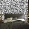 Wallpaper Black and white flowers background gray, center gray 50x1000