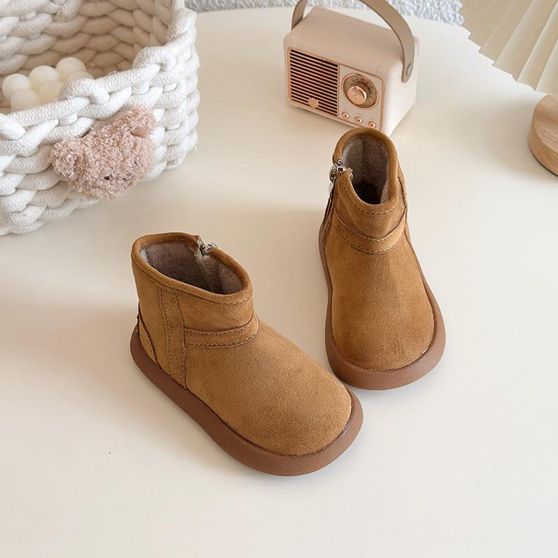 Winter 2025 Kinder Plus Samt Warme Kurze Stiefel - Modische Baumwoll Schneestiefel für Mädchen und Lässige Kurze Stiefel für Jungen