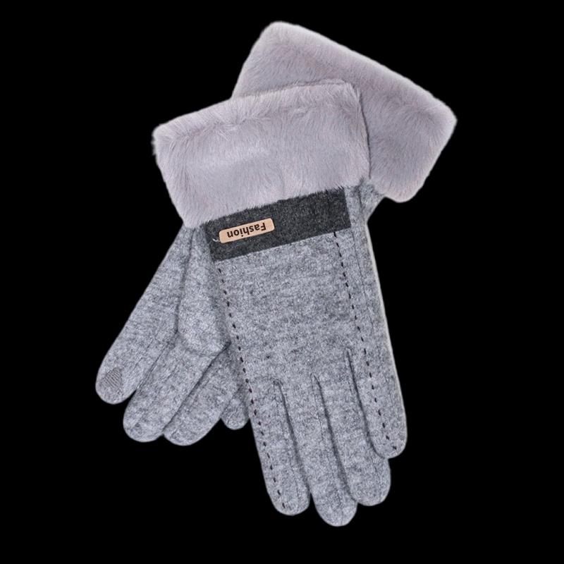 Hengyuanxiang Women's Wool Color Block Warm Gloves
