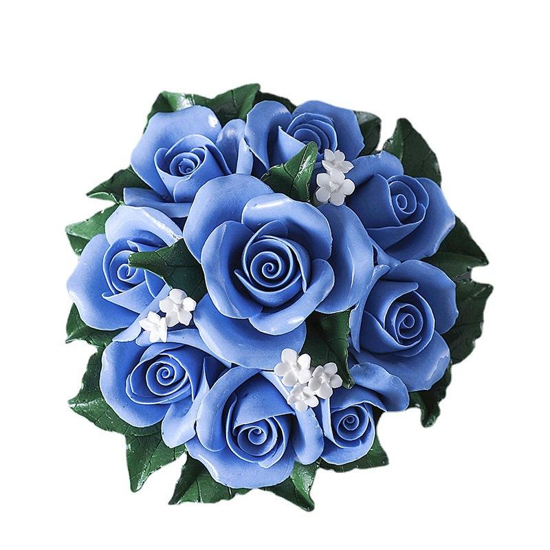 Keramik Handgefertigtes Rosenornament Heimdekoration Handgefertigtes Keramikblumenornament Wohnzimmer Blumenhandwerk Hochzeitsdekoration