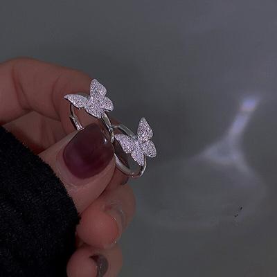 925 Sterling Silver Butterfly Stud Earrings For Women Girls Wedding Party Jewelry Pendientes Eh199