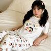 Summer Cool Soft Cute Cartoon Crayon Small New Pajamas Women's Round Neck Short-sleeved Trousers Set Skin-friendly Outer Loungewear