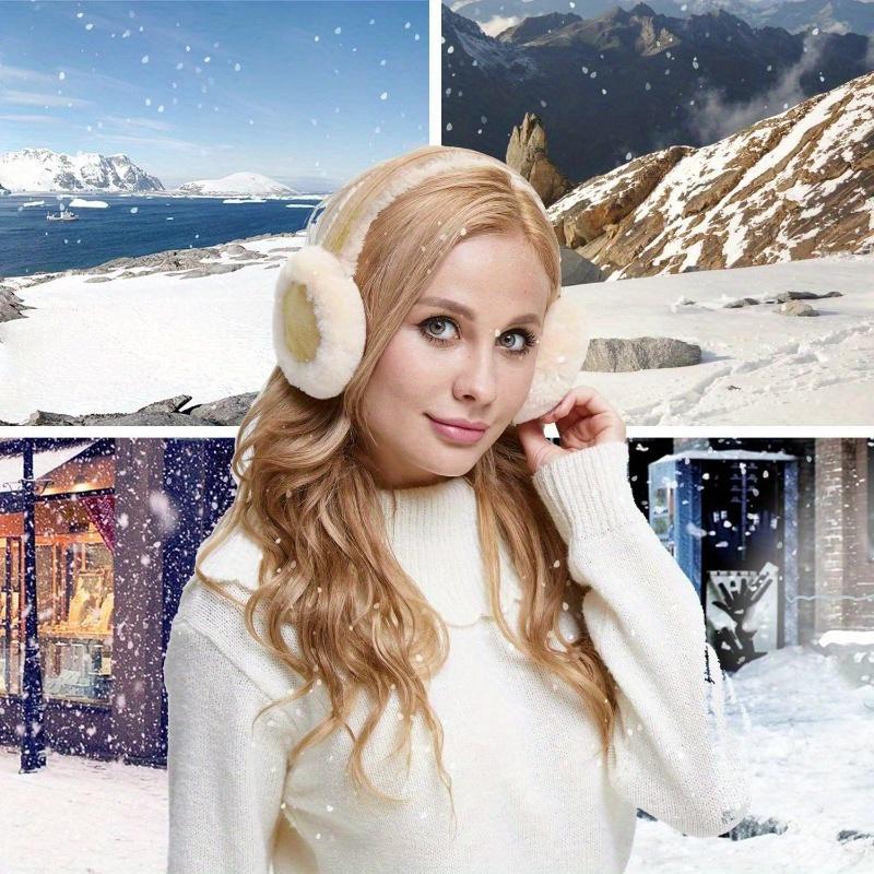 1pc Cozy Faux Fur Ear Muffs, Soft Plush Winter Warmth, Outdoor Cold Weather Ear Protection, Fitted Suede Material, Dry Clean Only, Classic, Earmuffs