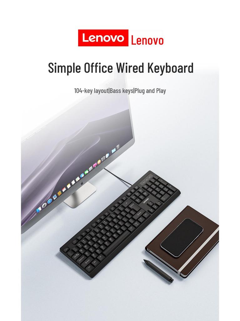 Lenovo Slim Ergonomic USB Keyboard with Micro-Arc Keycaps