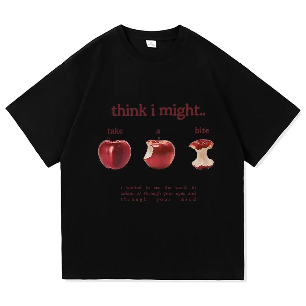 2026 Beabadoobee Think I Might Take A Bite Merch T-shirts Men Women Fashion Pop Music T Shirts Male Casual Vintage Oversized T-s