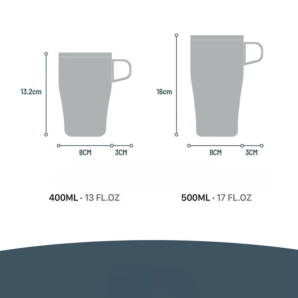 Tyeso 500ML Thermoses Insulated Coffee with Handle Portable Thermal Travel Mug for Hot Cold Drinks Outdoor Vacuum Office Home with Eye Sticker