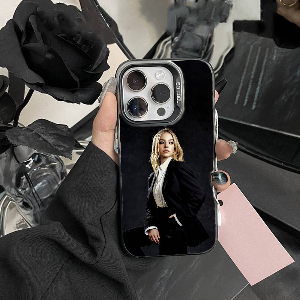 Sydney Sweeney Phone Case For iPhone 16,15,14,13,12,17,Pro,MAX White Matte Shockproof Cover