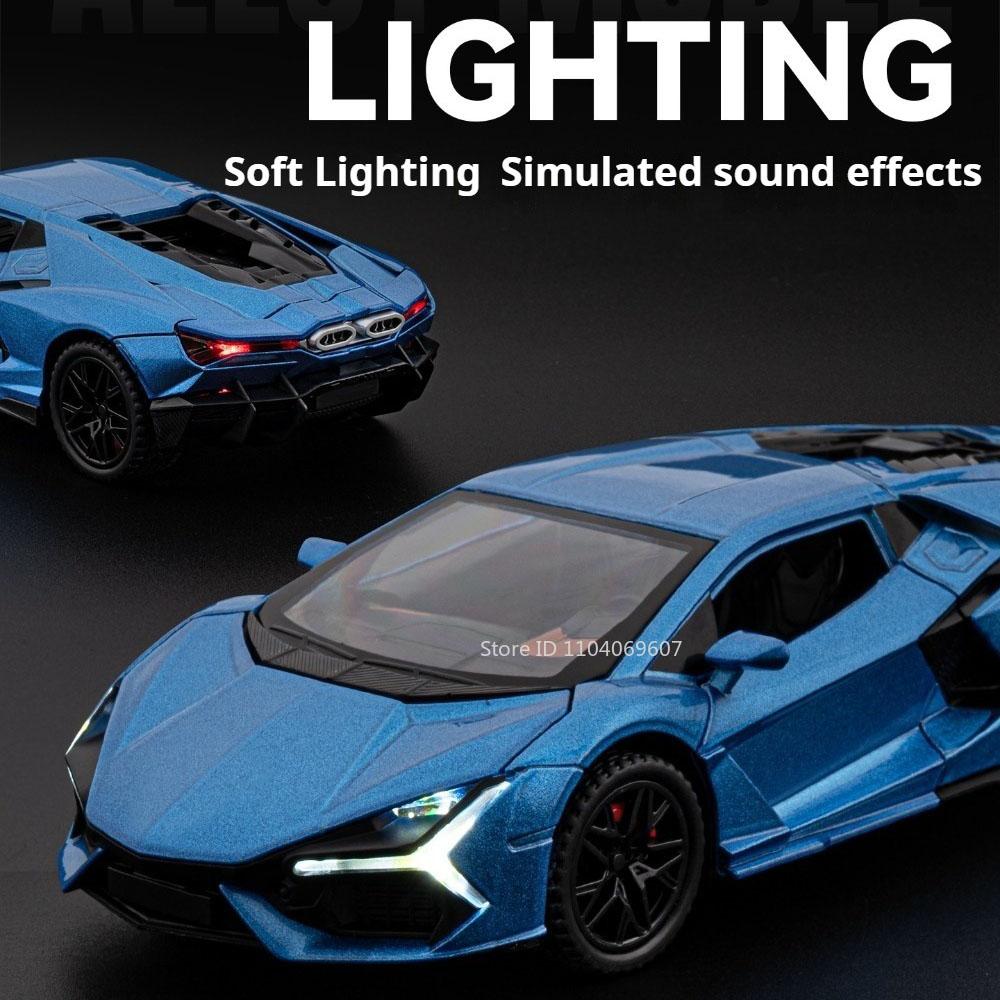1:32 Scale Lambor Revuelto SVJ63 Toy Cars Models Wheel Pull Back Miniature Supercar Simulated Interior Vehicle Interactive Toys