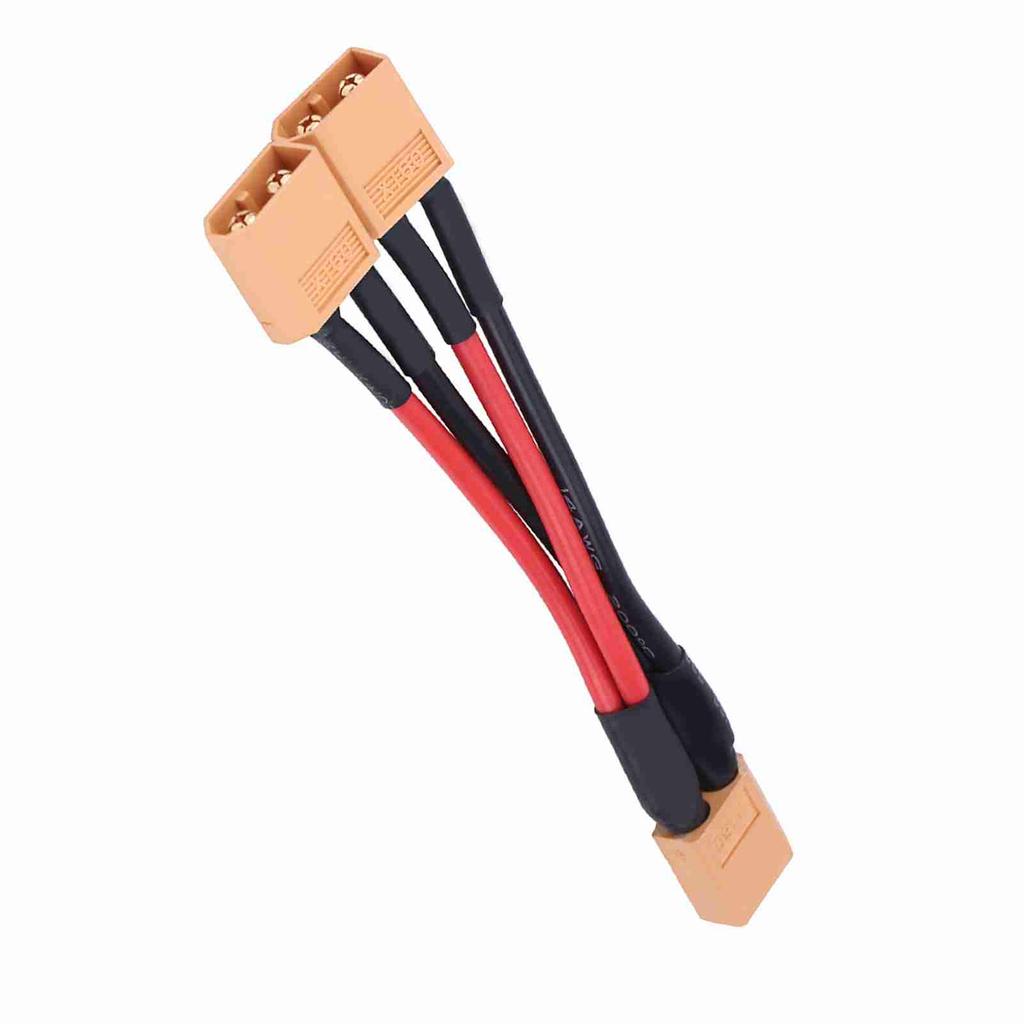 XT60 Parallel Battery Pack Connector Adapter 14AWG Cable for RC Lipo 1 Female To 2 Male