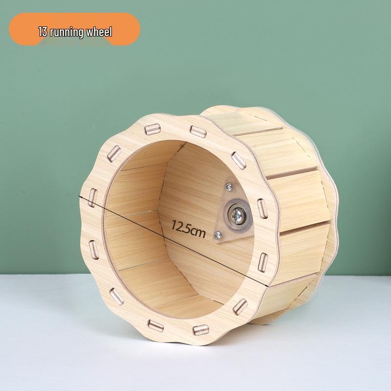 Luxury Solid Wood Hamster Villa with Pet Stairs and Sleeping Nest