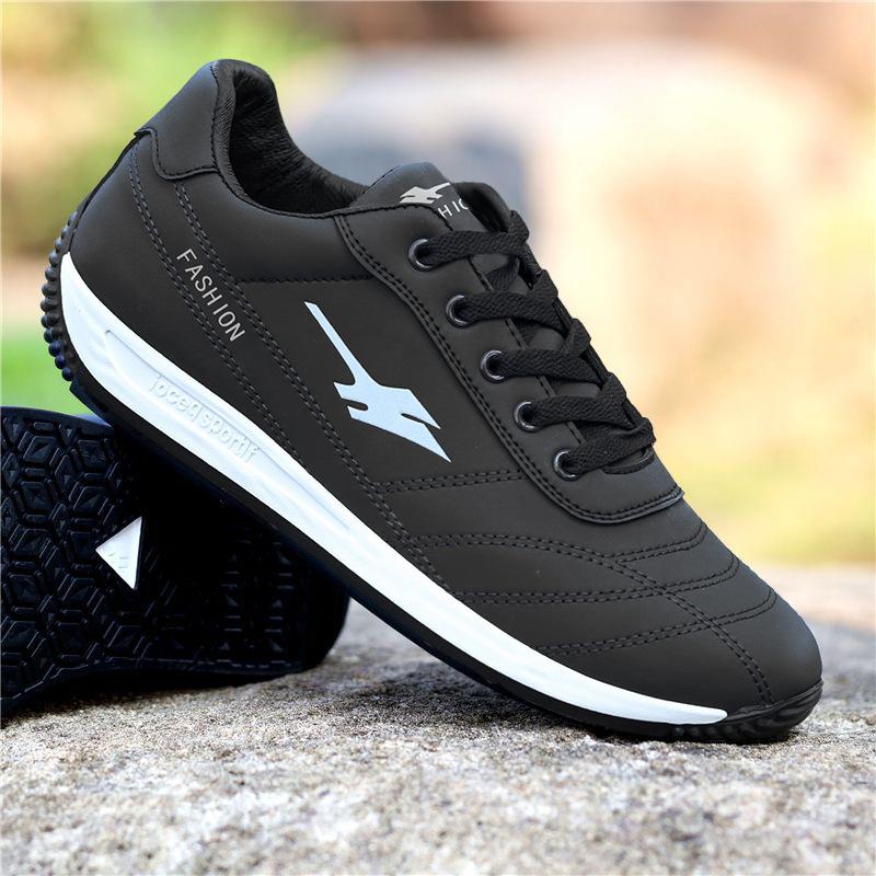 Casual shoes Fashion sports versatile men's shoes Lightweight platform leather shoes Lace-up men's shoes