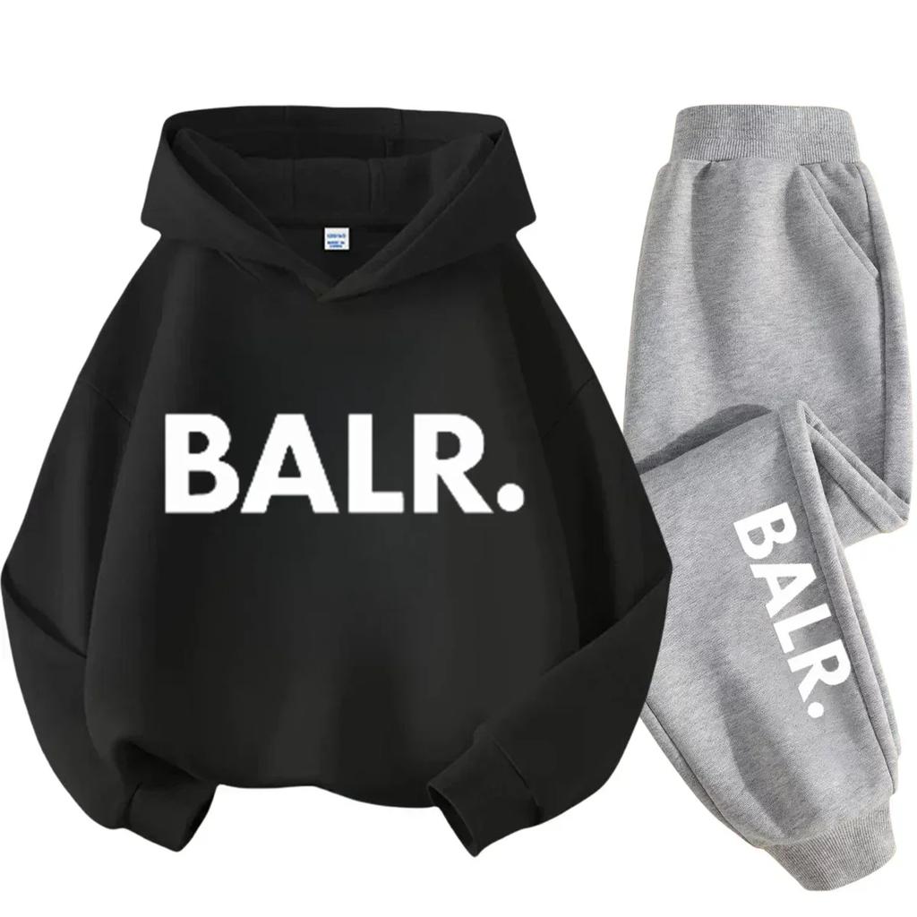 Children's hoodie andtrousersset featuring "New York USA" lettering;Autumn/Winter collection sportswear set for boys and girls.