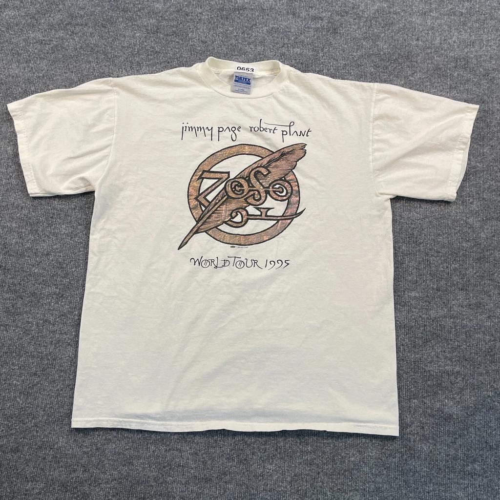 Vintage 1995 Page and Plant ZOSO World Tour Shirt XL 24x28 Led-Zeppelin