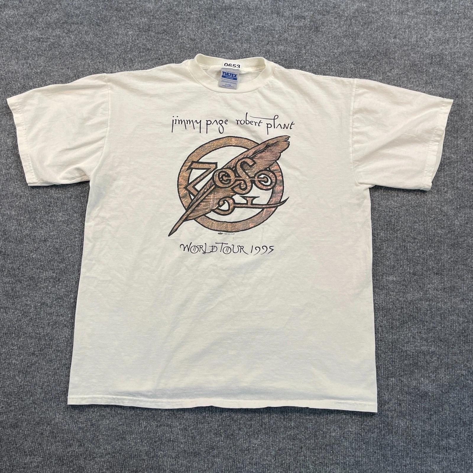 Винтажная футболка Page and Plant ZOSO World Tour 1995 года XL 24x28 Led-Zeppelin S