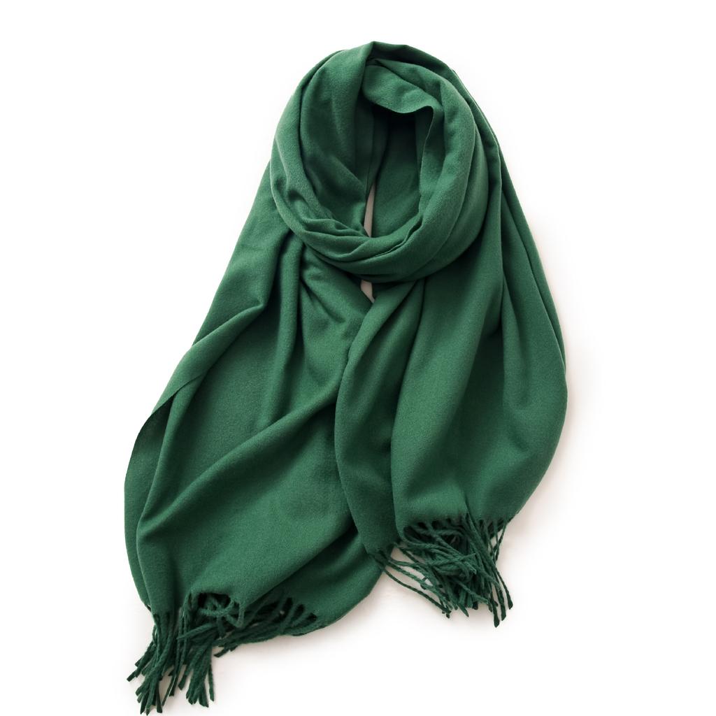 Red Scarf Women's Winter Cashmere Solid Color Scarf Shawl High-grade Warm Korean Style Tassel Scarf Men's All-match Scarf