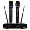 Kithouse UHF Wireless Microphone System, Metal Cordless Dual Microphone Set with Receiver Box and Volume Control, for Home Karaoke, Meetings, Parties,