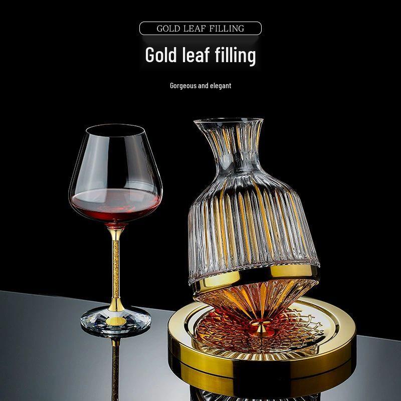 European Style Crystal Glass Rotating Wine Decanter