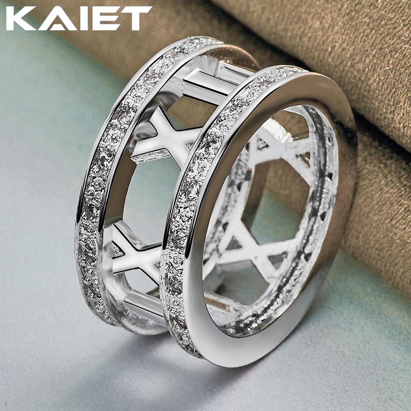 

925 Silver Roman Numerals 5-10 Ring For Women Fashion Accessories Jewelry 10