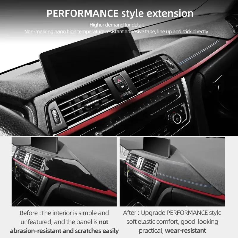 For BMW F32 F30 F34 Dashboard Panel Car Interior Instrument Trim Covers Made of Alcantara Decorative Sticker Tuning Accessories
