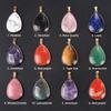 Factory Price High Quality Crystal Stone Water Drop Pendant Amethyst Tiger Eye for DIY Necklaces Jewelry Making