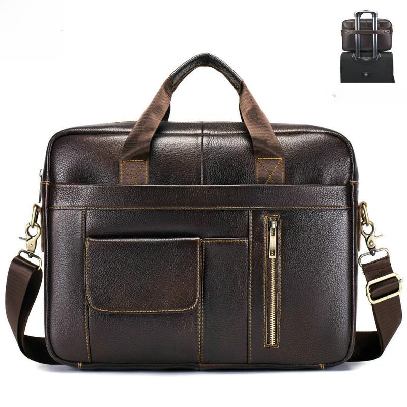 Neue Herren Tasche - Herren Handtasche aus echtem Leder, Laptoptasche aus Rindsleder, 14-Zoll Business Aktentasche mit großem Fassungsvermögen