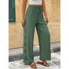 Bohemian Side Hollow Out Embroidery Elastic Waist Loose Wide Leg Long Pants