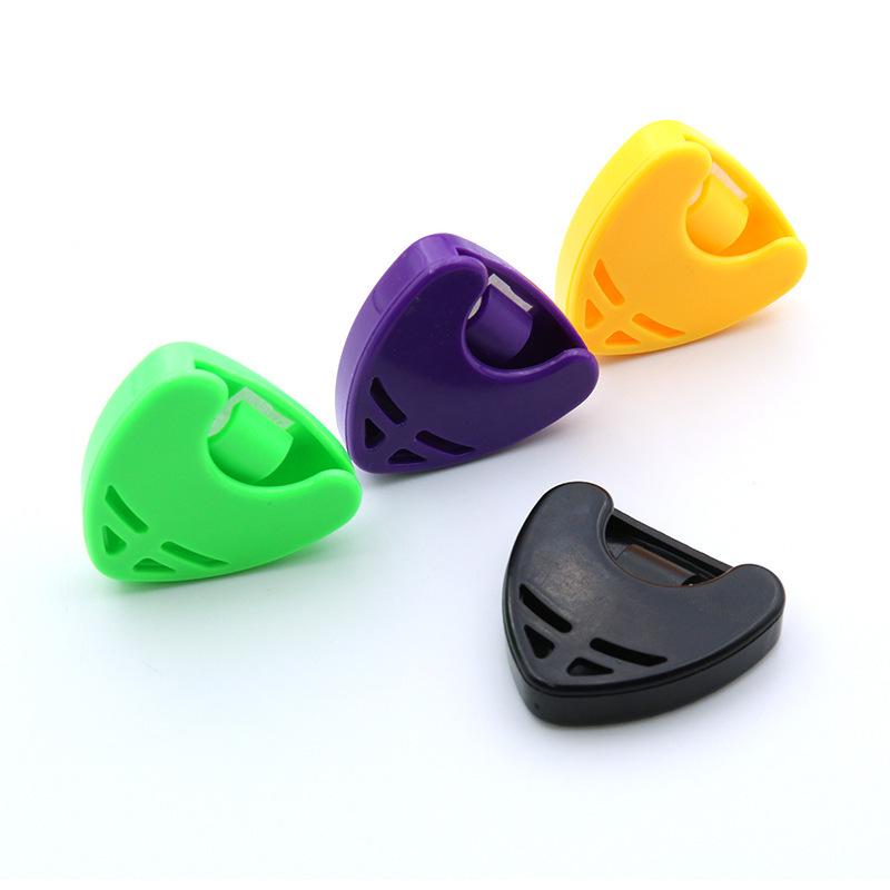Large Adhesive Wear-Resistant Guitar Plectrum Box Holder - Colorful Triangle Design