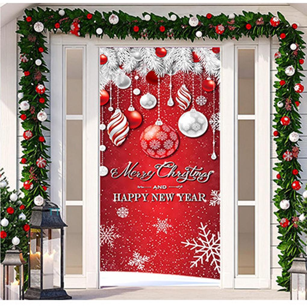 Weihnachten Weihnachtsmann Thema Nussknacker Schneemann Türbanner Ornamente Türabdeckung Banner Fotografie Hintergrund Innen Außen Veranda