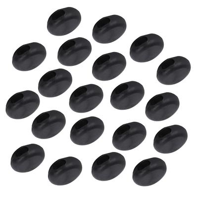 400 יחידות אבזם התאמה סיליקון נגד החלקה כיסוי פנים חבל הארכה לרצועת אוזניים מחברים(שחור )