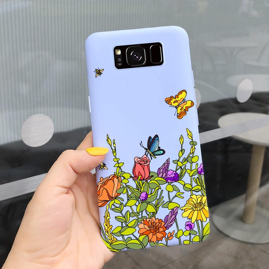 Shockproof Case For Samsung S8 Plus SM-G955F Cover Colorful Daisy Cactus Soft Matte Phone Case For Samsung S8 S 8 S8+ G950F Capa