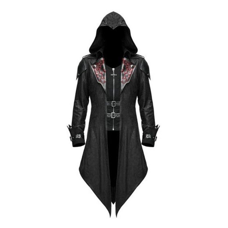 2022Wish Amazon New European and American Medieval Halloween Retro Patchwork Jacket Men's Gothic Dark Clothing