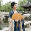 Retro Bamboo Folding Fan Solid Color with Tassels Mini Shell Fan Decorative Fan Portable Chinese Style Fan Cheongsam Accessory