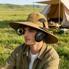 Chapeau Bob Double Ventilateur 2-en-1 Casquette Rafraîchissante avec Ventilateurs Amovibles Rechargeables par USB Pales Phosphorescentes Vitesse Réglable Chapeau de Soleil à Large Bord