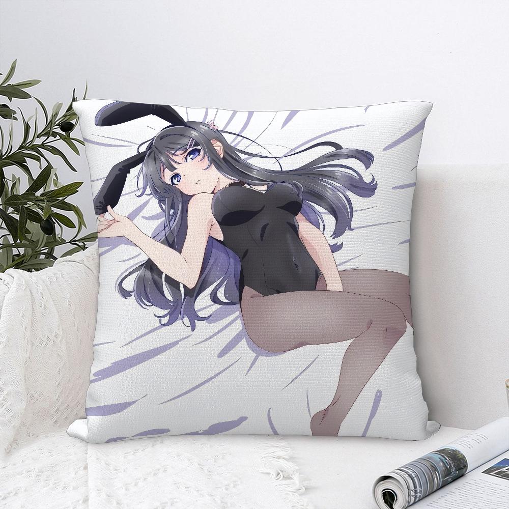 Mai S-Sakurajima Anime Pillow Case Sofa Decorative Home Double-sided Print Plush Square Throw Pillow Covers Cushion Decor Cover