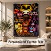 Five Nights at Freddy’s Wandteppich, Personalisierter Benutzerdefinierter Text, Wandbehang für Wohnzimmer Heimwanddekoration