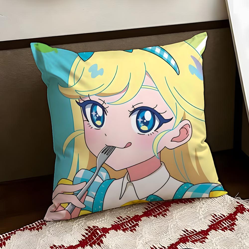 Cute Anime HHimitsu no AiPri Cushion Cover Reversible Soft Durable Pillow Cover Home  Car MultiScene Use for Daily Comfort