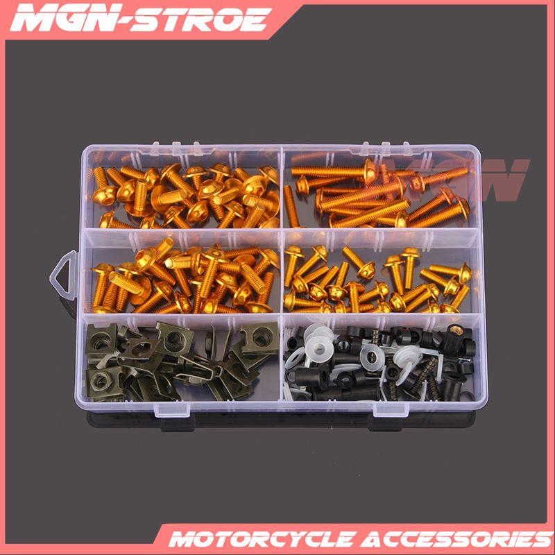 Kit de 201 vis et boulons en aluminium pour carénage d'accessoires de moto Compatible avec YZF 600 1000 R1 R6 R3 R15 R25 T-MAX 530 TMAX 500
