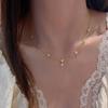 Copper Plated Luxury Long Lace Ankle Chain for Women Four-leaf Clover Design Dainty Trendy Lockbone Necklace Elegant