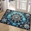 1pc Festive Christmas Snowflake Printed Door Mat - Comfortable, Machine Washable, Non-Slip Polyester Mat for Entryway, Kitchen,