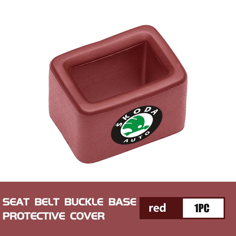 VIJT4 For Skoda Car Seat Belt Protective Buckle Anti-scratch Cover S Kodiaq Octavia 2 3 Yeti Karoq Rapid Fabia VII VRS