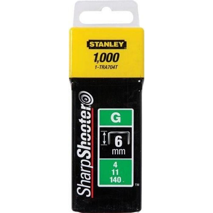 Sponky 6 mm typ G krabička 1000 ks - STANLEY - 1-TRA704T