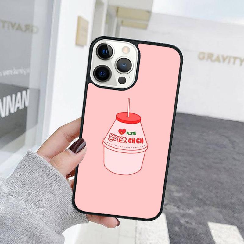 Cute Cartoon Japan Milk Couple Phone Case For iPhone 17 Air 15 16 Cover  11 13 14 Pro Max 12 Plus Max Fundas