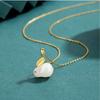 Jade Rabbit Necklace Women's Light Luxury Niche Design High-end Clavicle Chain Imitation Hetian Jade Pendant Chain