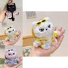 Portachiavi Peluche Gatto Carino Con Design Camicia a Fiori e Occhiali da Sole Per Portachiavi e Accessorio