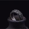 Adjustable Open Ring With Mythical Taotie Beast Design Vintage Plated Copper Unisex Statement Jewelry