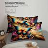 3pcs Butterfly Floral Bedding Sets 3D Printed Colorful Butterflies And Flowers Duvet Cover Sets With Pillowcases No Filling